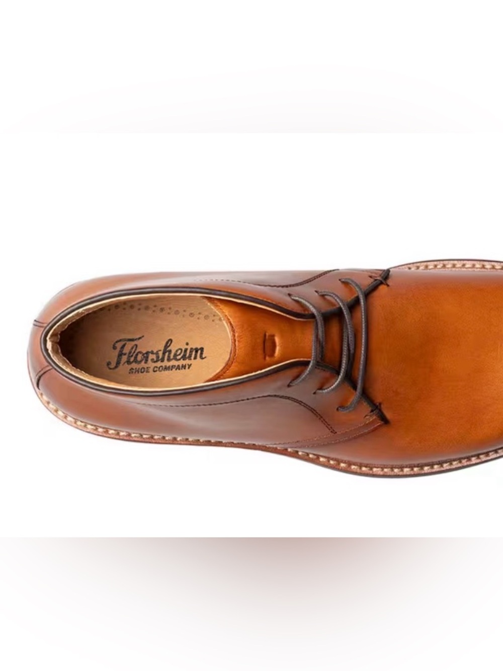 FLORSHEIM ANTHEM PLAIN TOE CHUKKA BOOTS SADDLE TAN LEATHER 12 MEDIUM - Picture 5 of 14